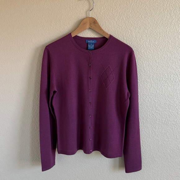 Faconnable Burgundy Wool Sweater - Picture 1 of 7